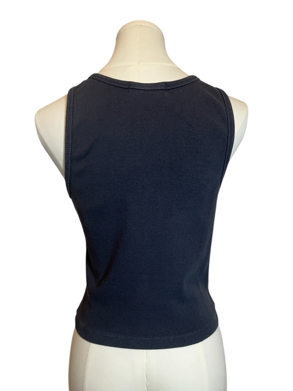 Perfect White Tee Blondie Structured Rib Tank Navy Blue Size Medium - Picture 2 of 5